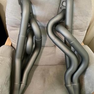 Motordyne Engineering resonated long tube headers ceramic coated in high heat resistant Cerakote.